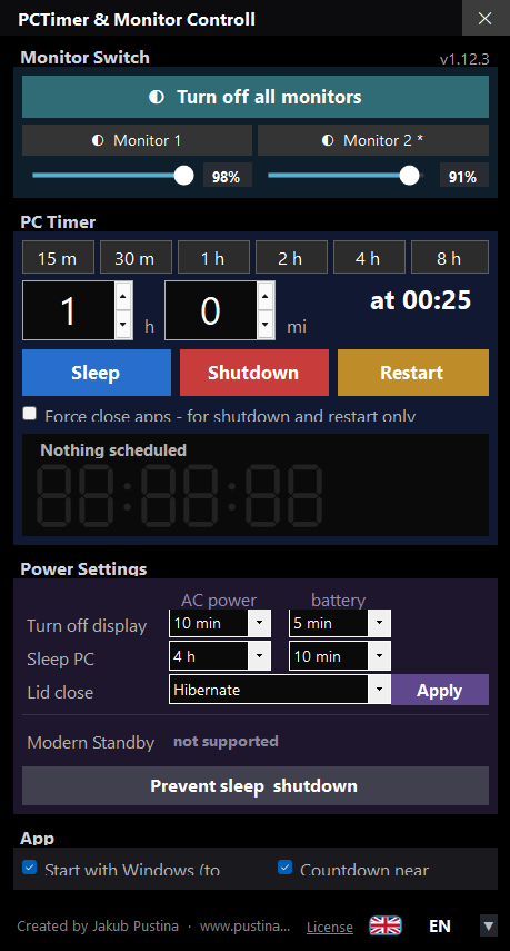 PCTimer & Monitor Controll